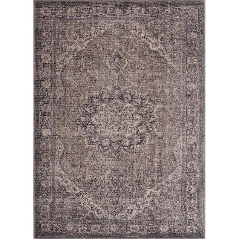 Hauteloom Greenpoint Living Room, Bedroom Machine Washable Area Rug - Traditional - Beige, Black, Medium Gray - 9'10" x 14' - 2' x 3' - Beige, Black, Medium Gray / Greenpoint