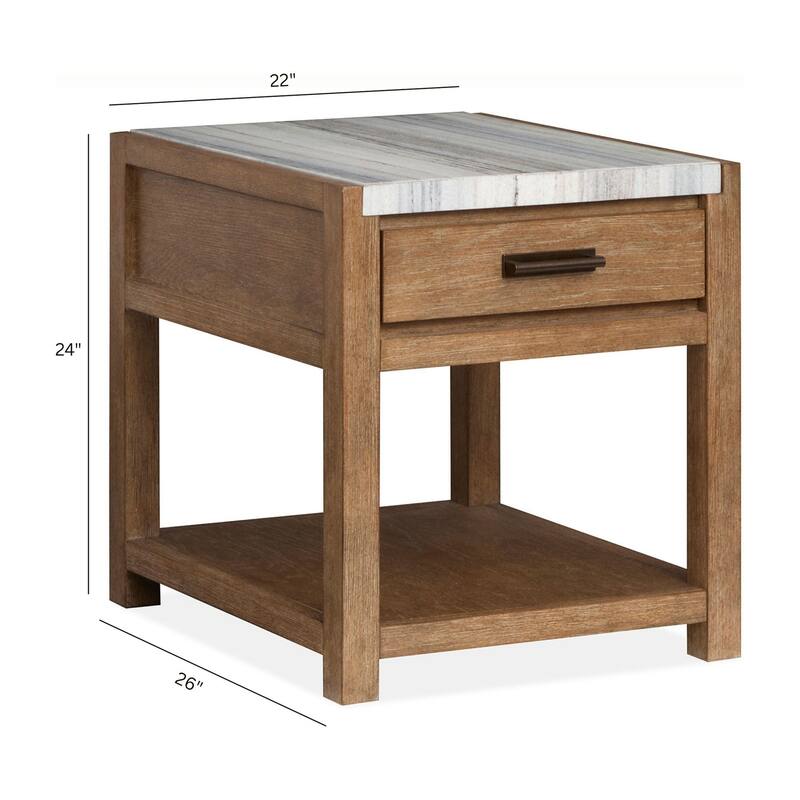 Magnussen Home Plum Creek Sierra Brown Rectangular End Table - 22''W x 26''D x 24''H