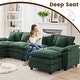 preview thumbnail 94 of 109, Modular Cloud Chenille Sectional Sofa with Ottomans, Deep Seat Convertible L-Shaped or U-Shaped Couch