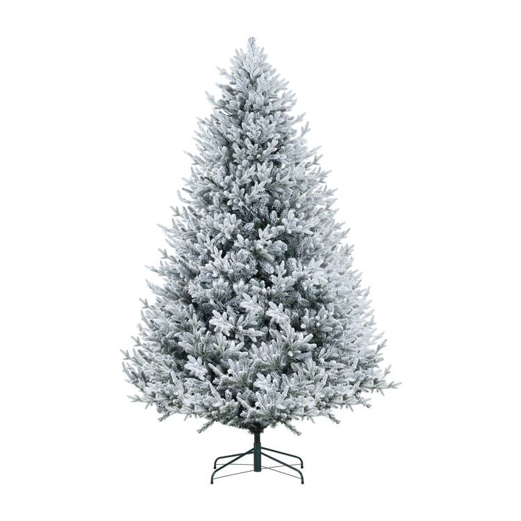 Frosted Fir Snow Flocked Christmas Tree Prelit, Realistic Snowy Frosted Christmas Tree with Lights - Snow Flocked,6.5ft