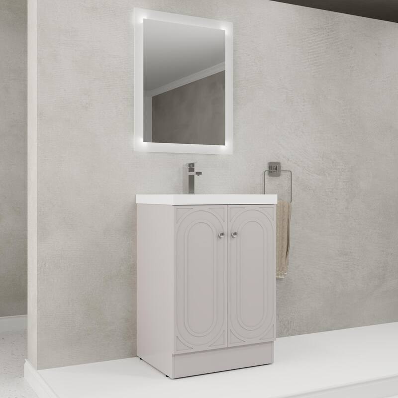 24" Freestanding Bathroom Vanity with Resin Sink