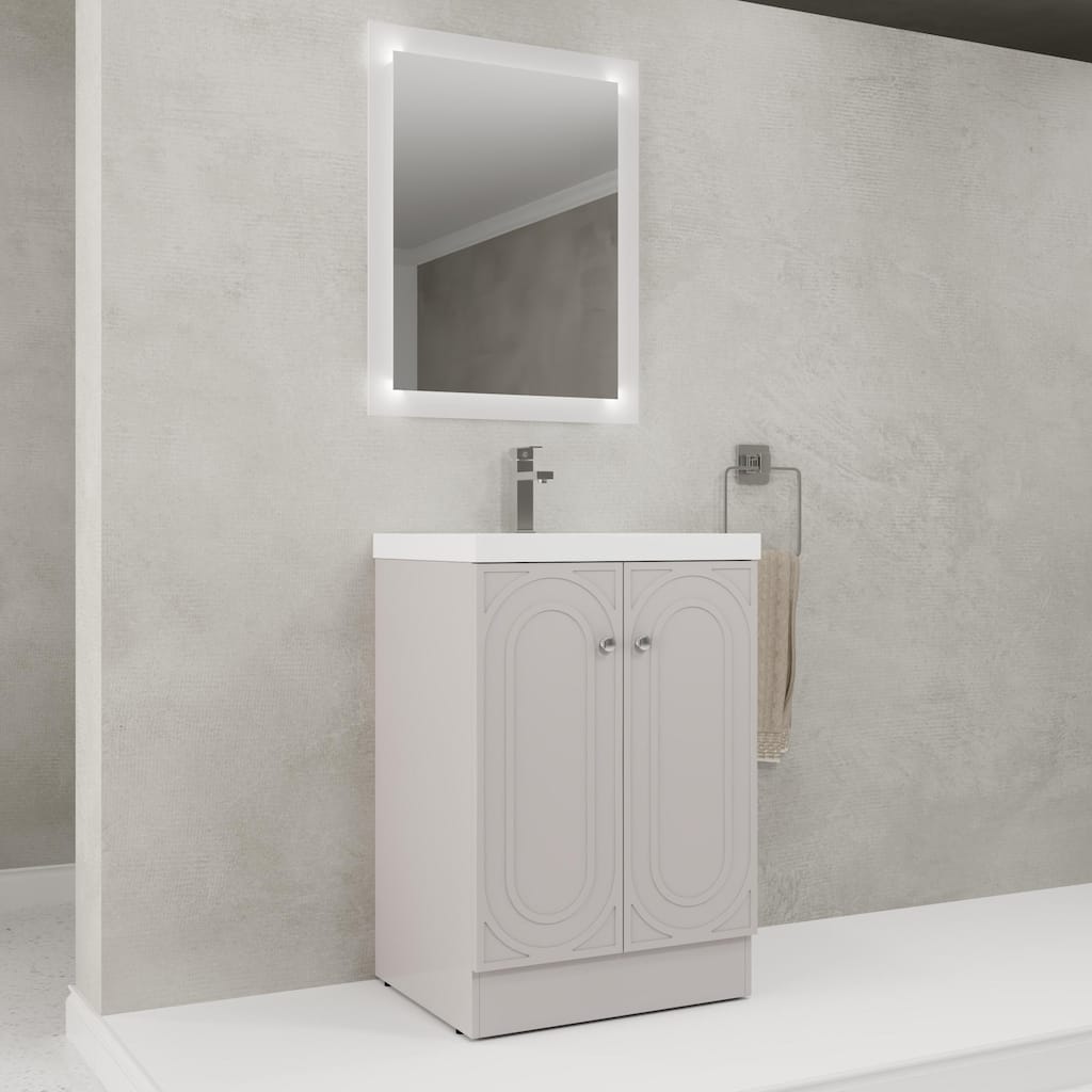 24" Freestanding Bathroom Vanity with Resin Sink