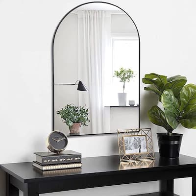 24x36 Inch Metal Framed Arched Bathrrom Mirror