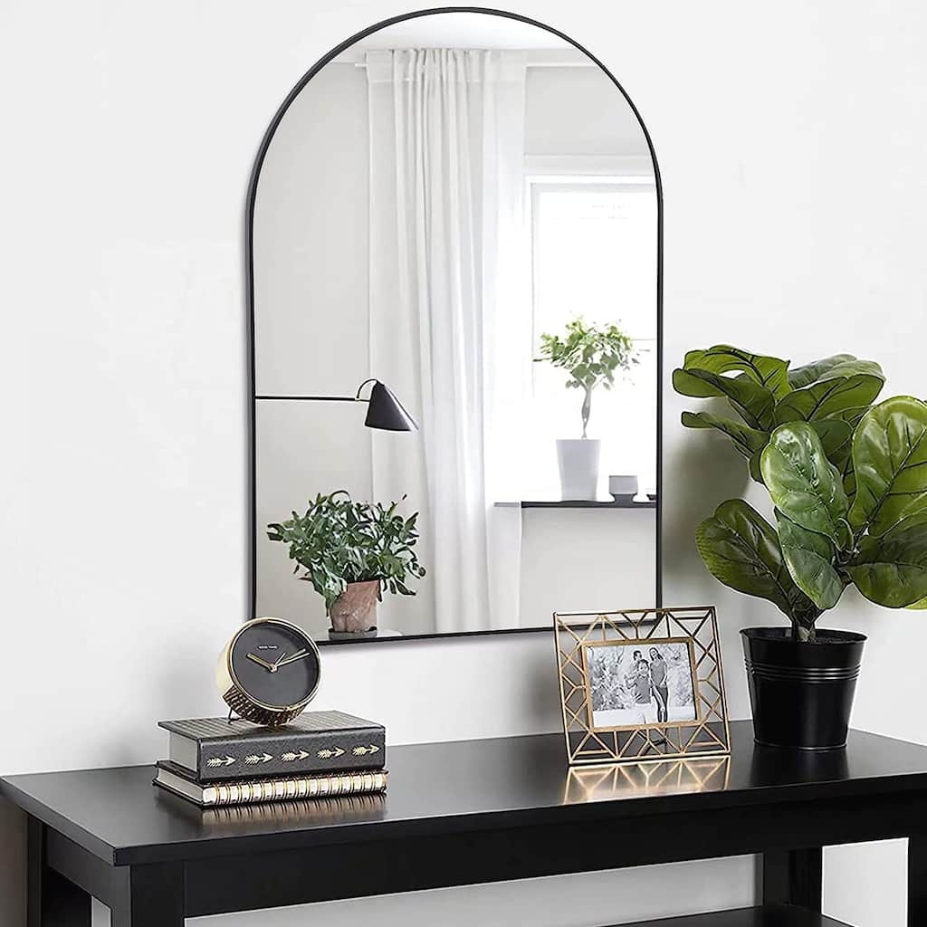 24x36 Inch Metal Framed Arched Bathrrom Mirror