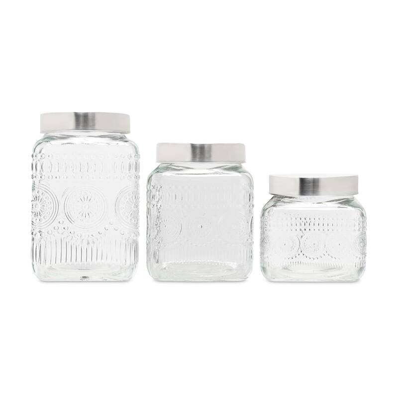 Style Setter 3 Piece Jars Set Of 3 Glass Canisters