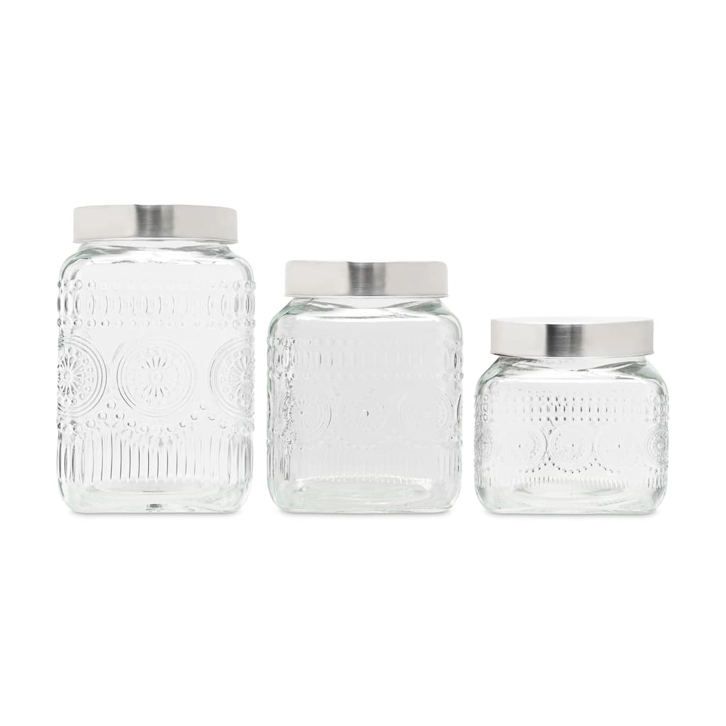 Style Setter 3 Piece Jars Set Of 3 Glass Canisters