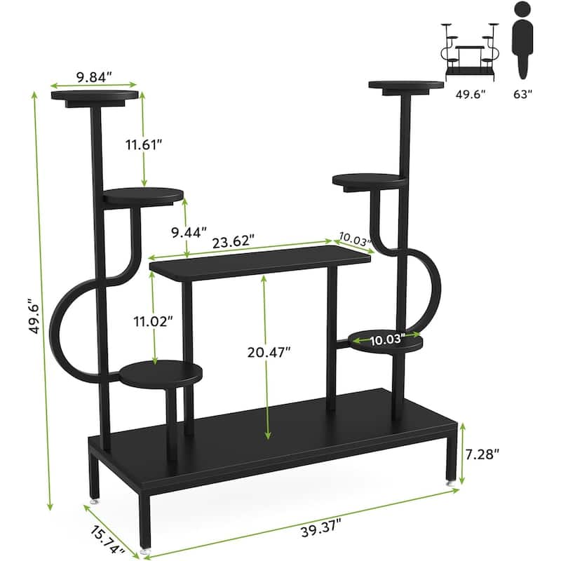 8 Tiers Metal Plant Stand, Large Tall Plant Shelf for Multiple Plants