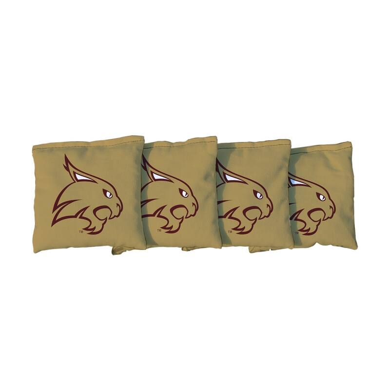 Texas State University Bobcats Gold Cornhole Bags - All-Weather Resin Filled
