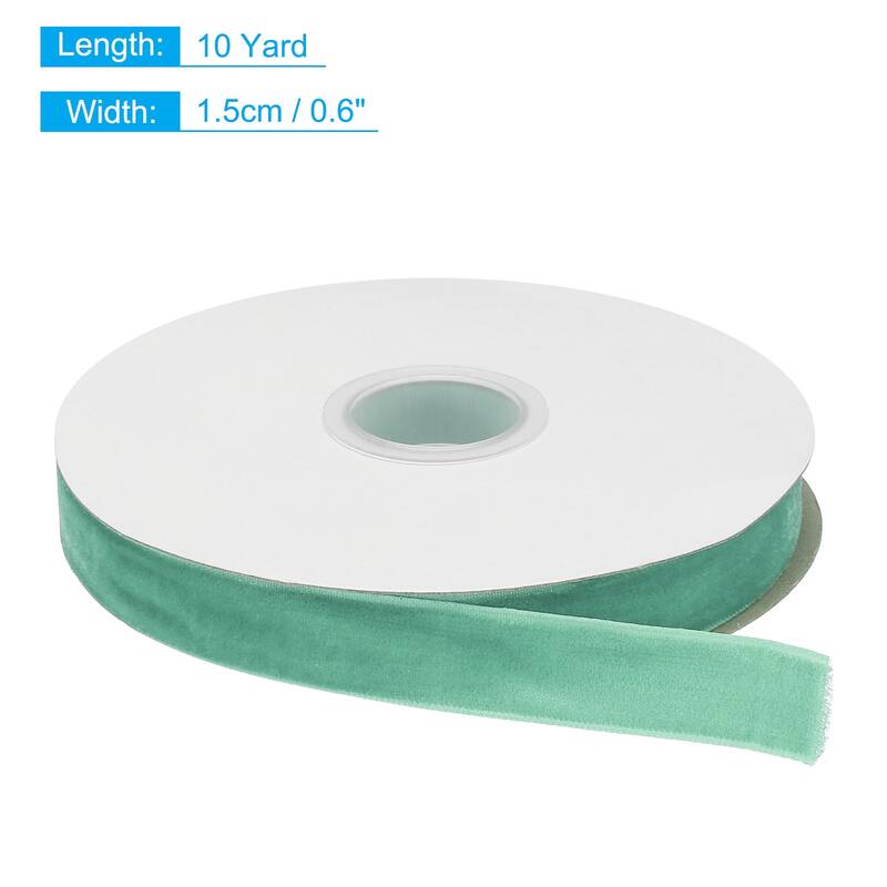 Velvet Ribbon 1 1/2 Inch Single Face Spool Silky for DIY Crafts - Light Green - 5/8 Inch x 10 Yard