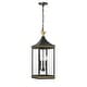 preview thumbnail 1 of 3, Simpson 3 Light Matte Black + Textured Gold Outdoor Pendant - 25