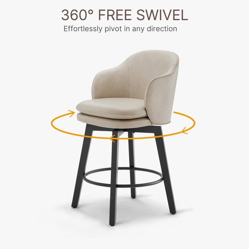 Spruce & Spring Kaylee Modern Swivel Counter Height Bar Stools with Arm