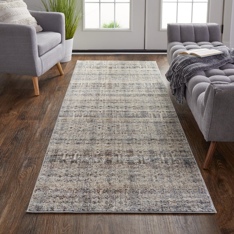 Grand Bazaar Frencess Machine Made Distressed Transitional Area Rug