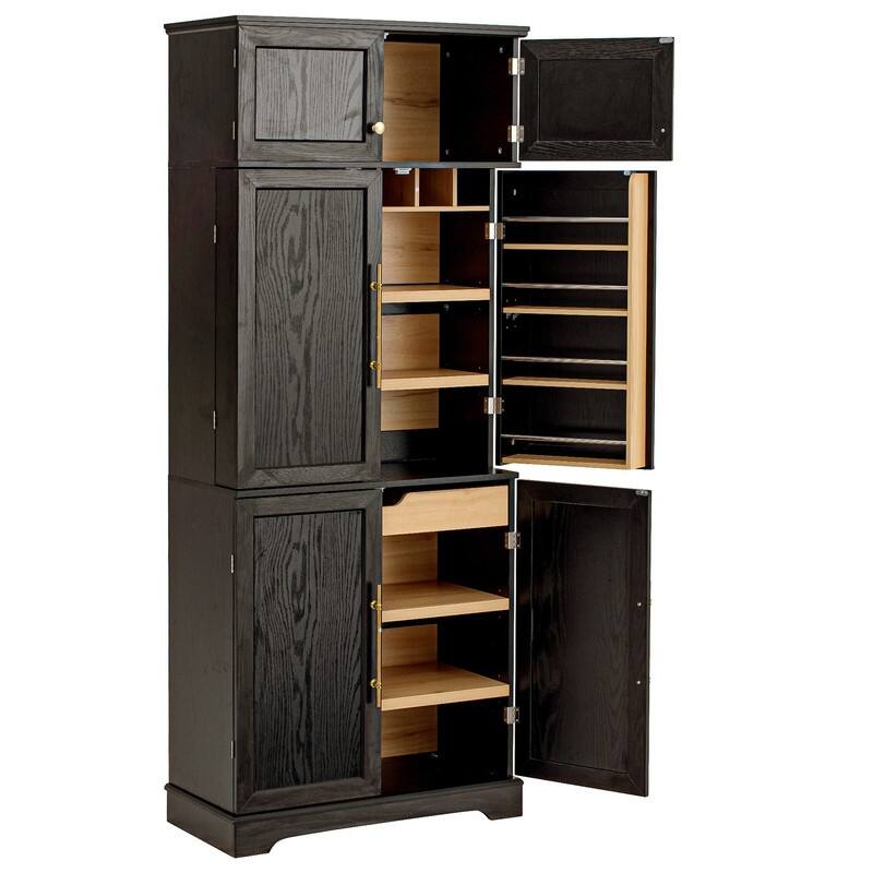 Farmhouse 78.2" Tall Kitchen Pantry Cabinet with Door Shelves, Adjustable Shelves and Hidden Drawer