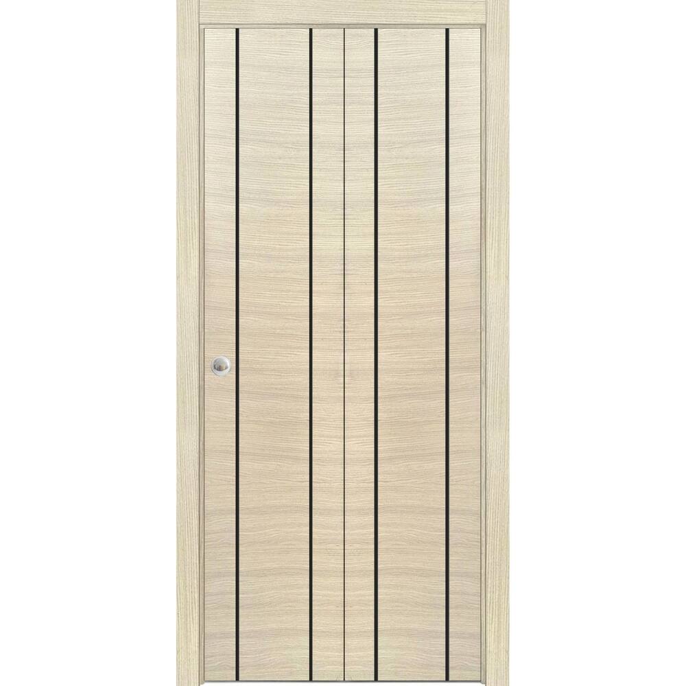 Bi-fold Doors 56 x 80 Planum 0017 Natural Veneer with Sturdy Tracks