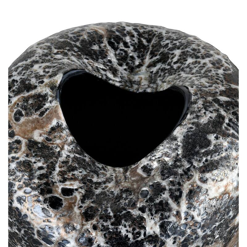 Elk Home Pedraza Marbled Black Glass 6.25 Inch Wide Vase