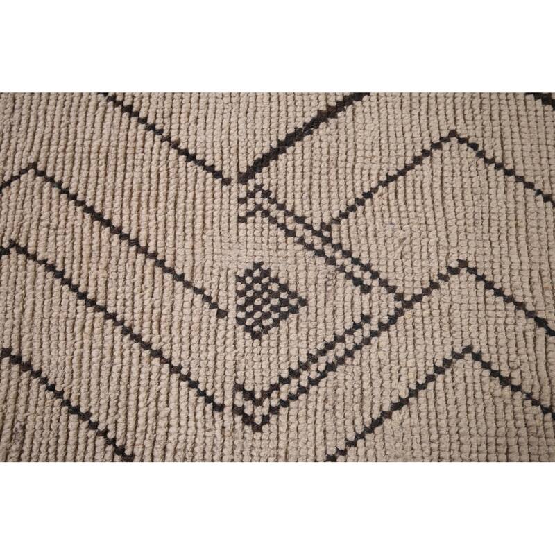 Earth Tone Moroccan Modern Area Rug Handmade Wool Carpet - 7'10"x 10'6"