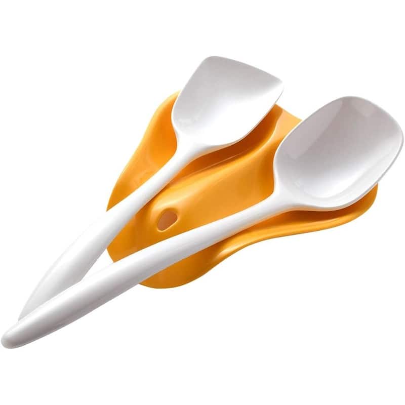 Hutzler Twin Double Melamine Spoon Rest - Sleek Design Holds 2 Large Spoons - 10 Color Choices