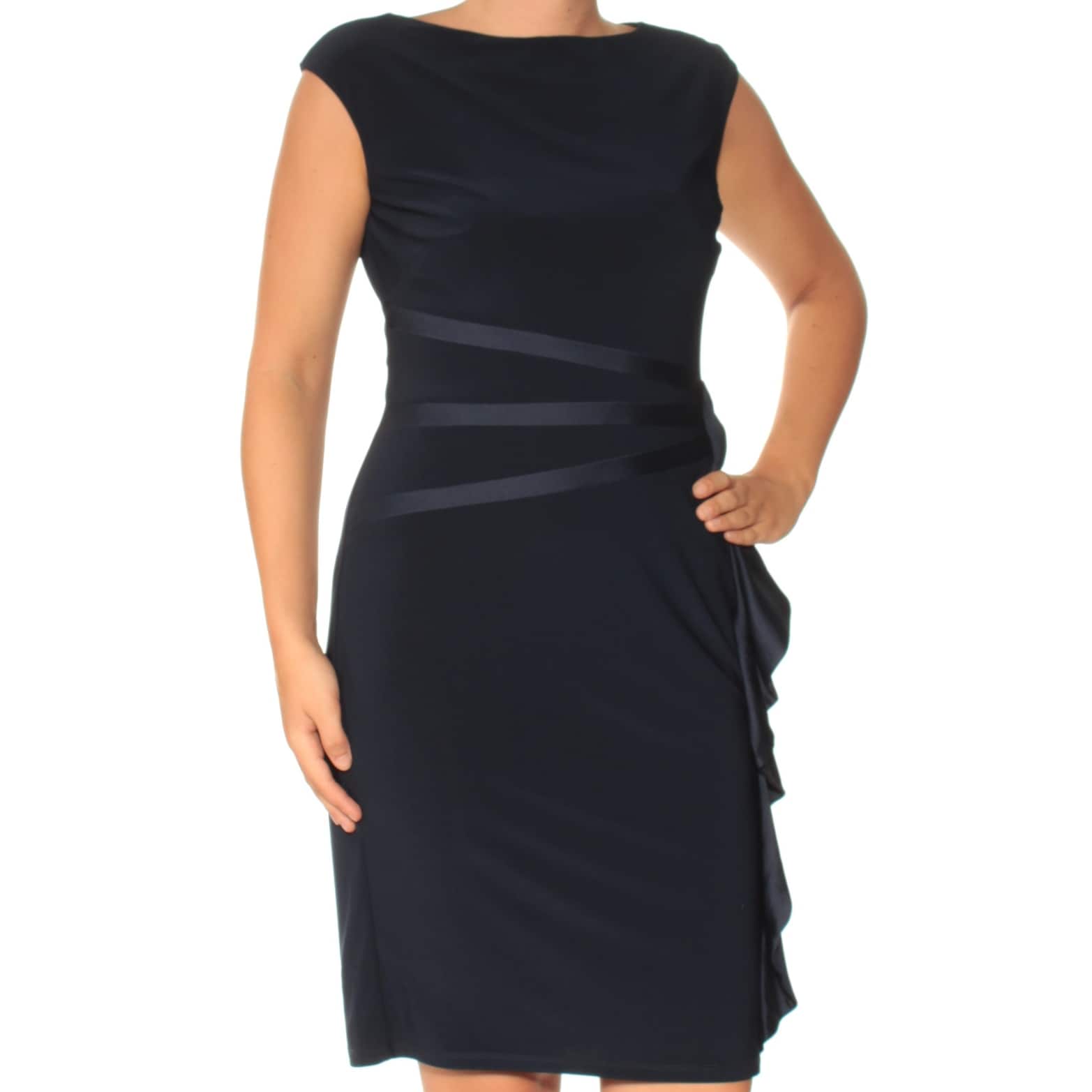 Shop Womens Navy Cap Sleeve Knee Length Body Con Cocktail Dress