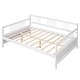preview thumbnail 13 of 16, Modern Simple Full Size Wood Platform Daybed w/ Solid Wood Slats Support for Bed Room Living Room Space-Saving, Easy Assembly