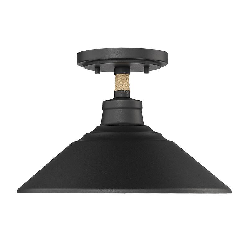 Journey 12" Wide 1-Light Semi-Flush - Natural Black with Natural Black