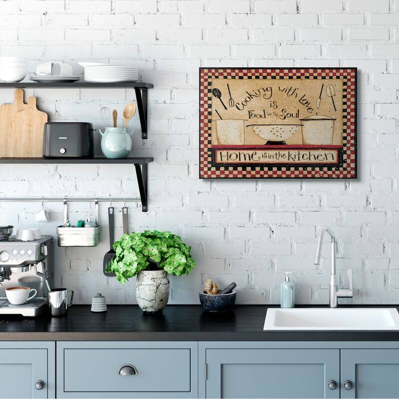 Stupell Cooking With Love Traditional Family Kitchen Phrase Canvas Wall Art - Multi-Color