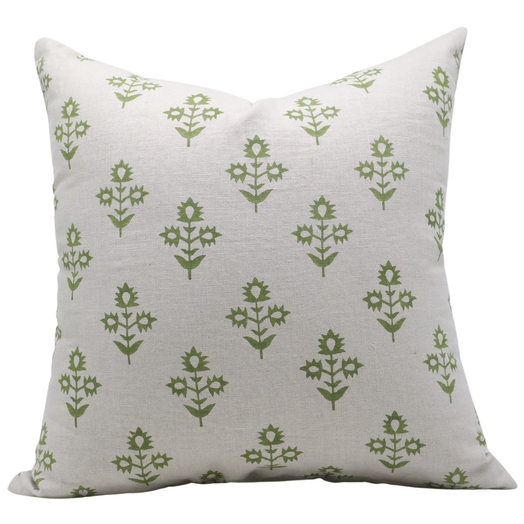 Fabdivine Linen Farmhouse Block print pillow Cover