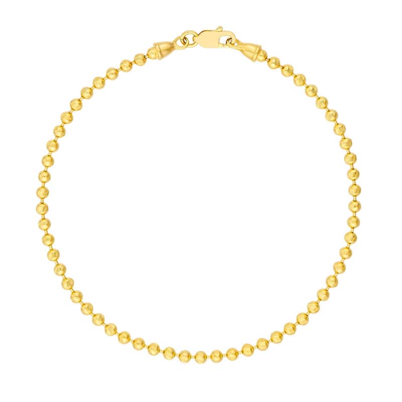 Marquee Jewels 14K Solid Yellow Gold Bead Bracelet