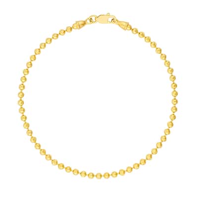 Marquee Jewels 14K Solid Yellow Gold Bead Bracelet
