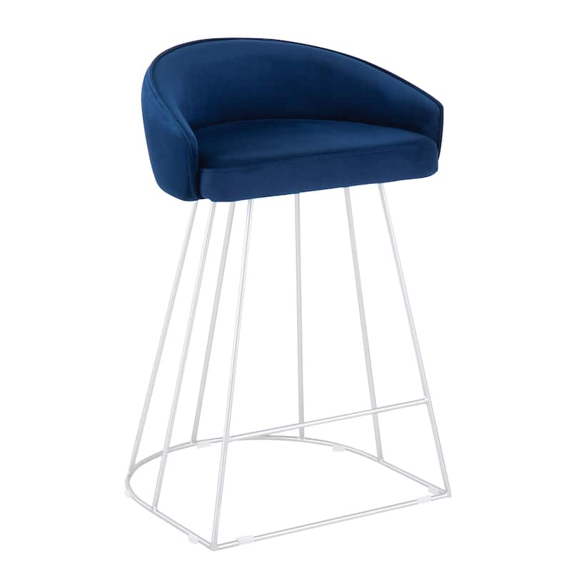 Silver Orchid Haid Velvet Upholstered Counter Stool (Set of 2)