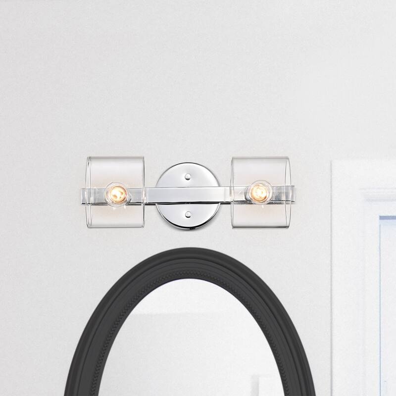 Marlowe 2 Light Vanity Polished Nickel with Clear Glass - Polished Nickel