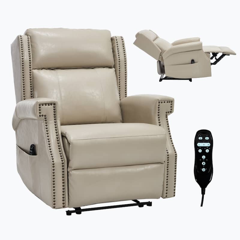 Manual Recliner Chair in Faux Leather for Living Room with Heavy Duty Motion Mechanism, 8 vibrating nodes