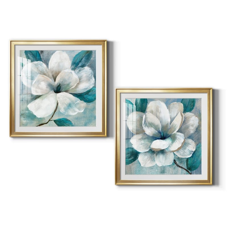 Teal Magnolia I Premium Framed Print - Ready to Hang