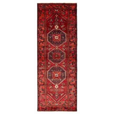 ECARPETGALLERY Hand-knotted Andelz Red Wool Rug - 3'5 x 9'9