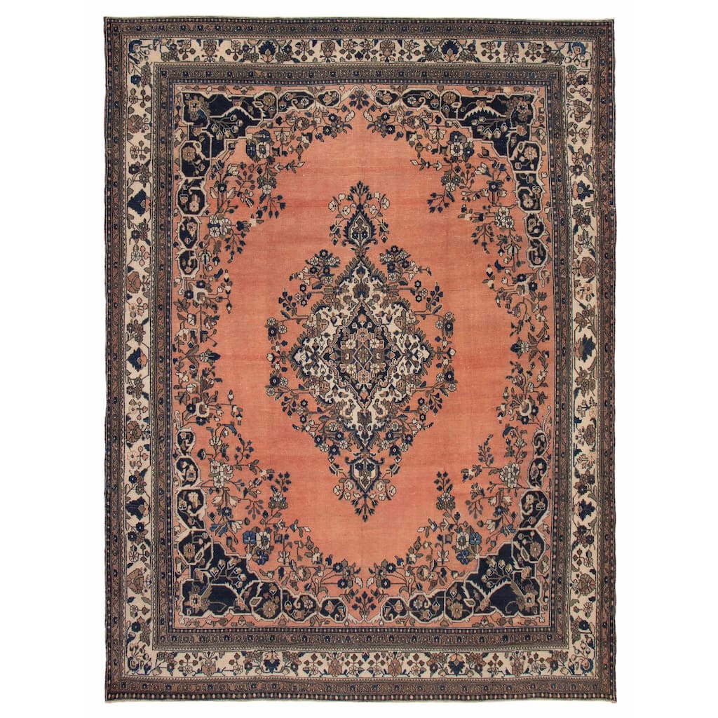 ECARPETGALLERY Hand-knotted Antalya Vintage Copper Wool Rug - 10'6 x 13'6