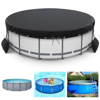 15-18ft Heavy Duty Round Pool Cover - Waterproof with Secure Tie-Down System