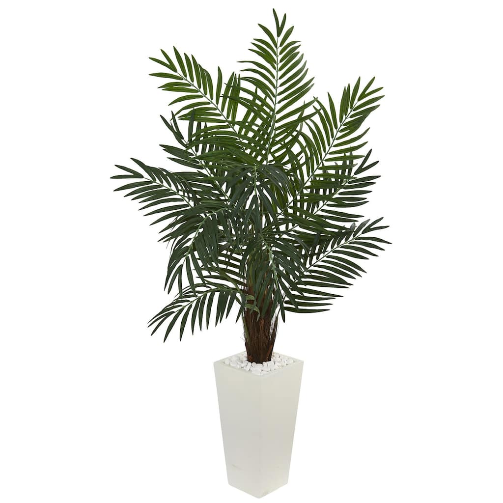 Artificial Palm Tree with Planter - 5.5ft Indoor Tropical Tree - Home Office Decor - Living Room Palm Tree - Green