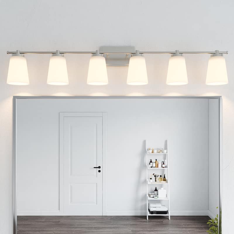 Acroma 6 - Light Steel Dimmable Vanity Light - 6-light - Nickel