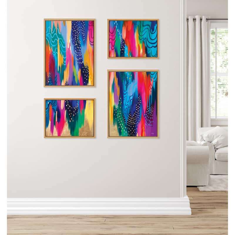 Kate and Laurel Sylvie Brushstroke 128 Framed Canvas Art Set by Jessi Raulet
