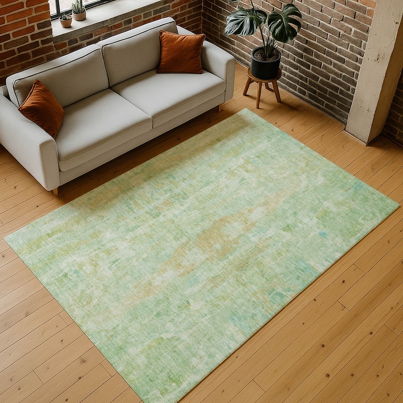 Machine Washable Indoor/ Outdoor Muted Ombre Chantille Rug