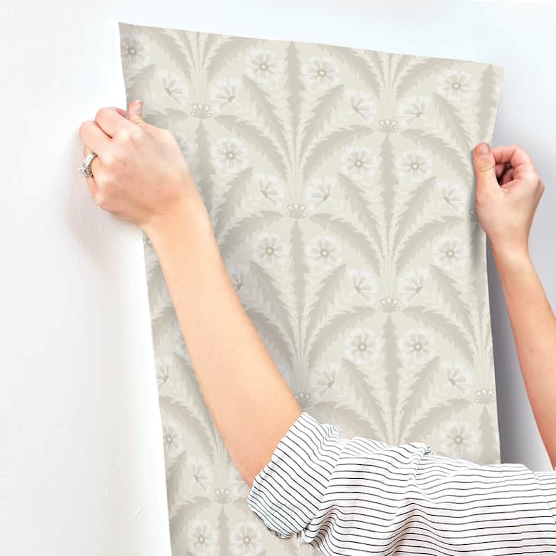 Chesapeake Tap Root Beige Floral Damask Wallpaper
