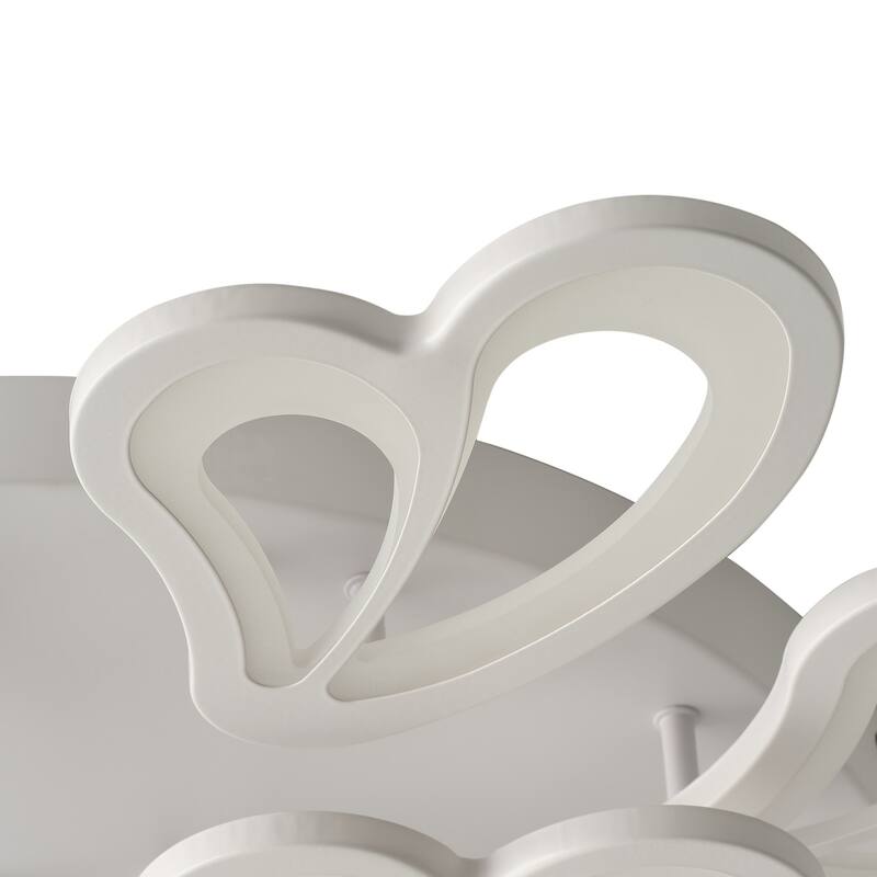 Modern White Butterfly Design Semi Flush Mount LED Dimmable Ceiling Light