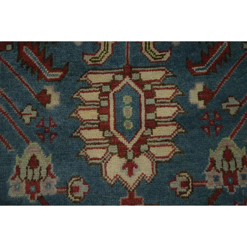 Hand Knotted Oriental 100% Wool Carpet Transitional All-Over Navy Blue & Blues Oushak Area Rug - 14' 8'' X 11' 10''