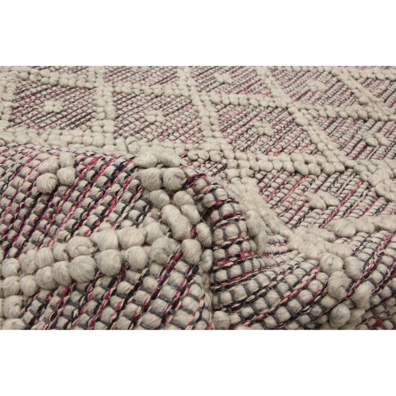 ECARPETGALLERY Braid weave Sienna Grey Wool Rug - 5'0 x 8'3
