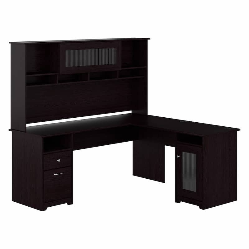 Cabot 72W L Shaped Desk with Hutch and Storage by Bush Furniture