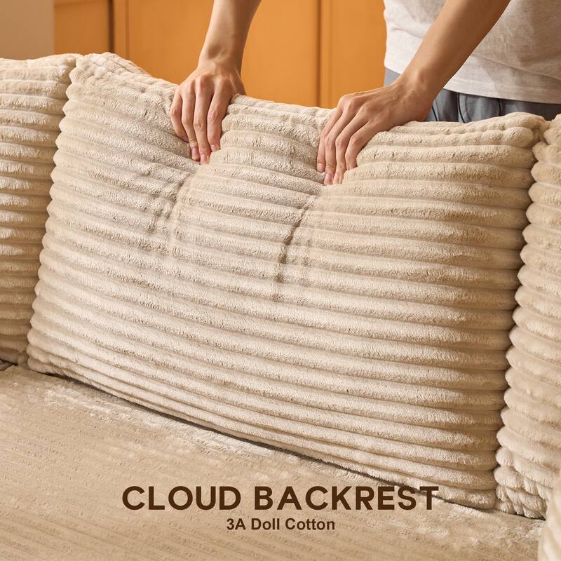 OVIOS All-Foam Cloud L-Shaped Lounger Sofa​ ​​With Ottoman​