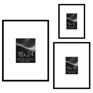 Set of 3 Picture Frames Set - (1) 18x24, (1) 11x14, (1) 9x12