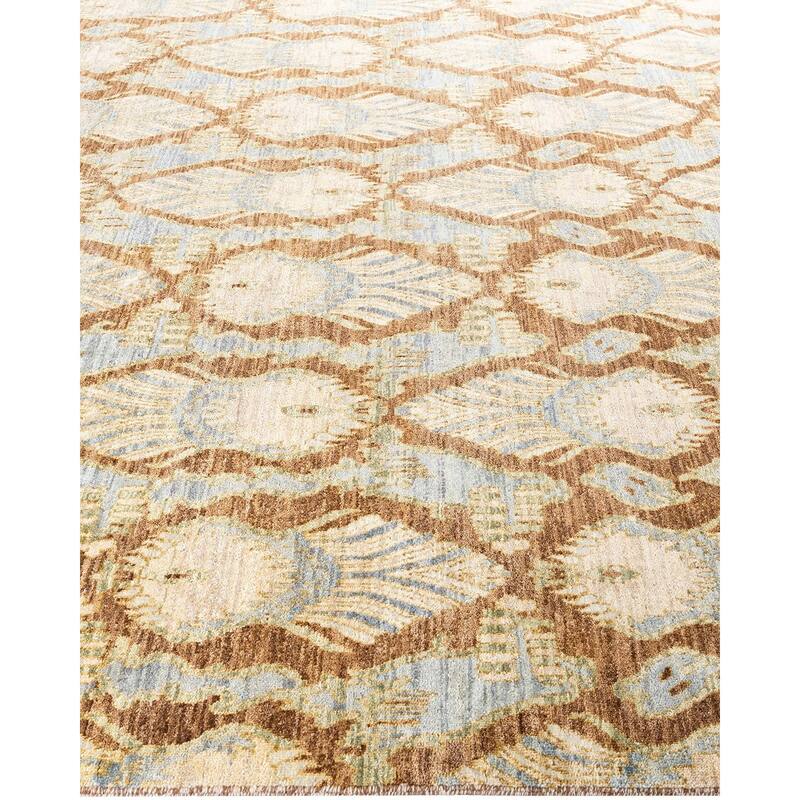 Ikat One-of-a-Kind Hand-Knotted Area Rug, Beige - 8' 0" x 10' 0"