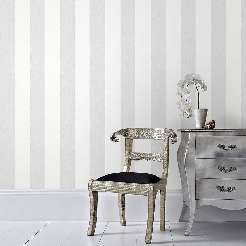Calico Stripe Gray Wallpaper