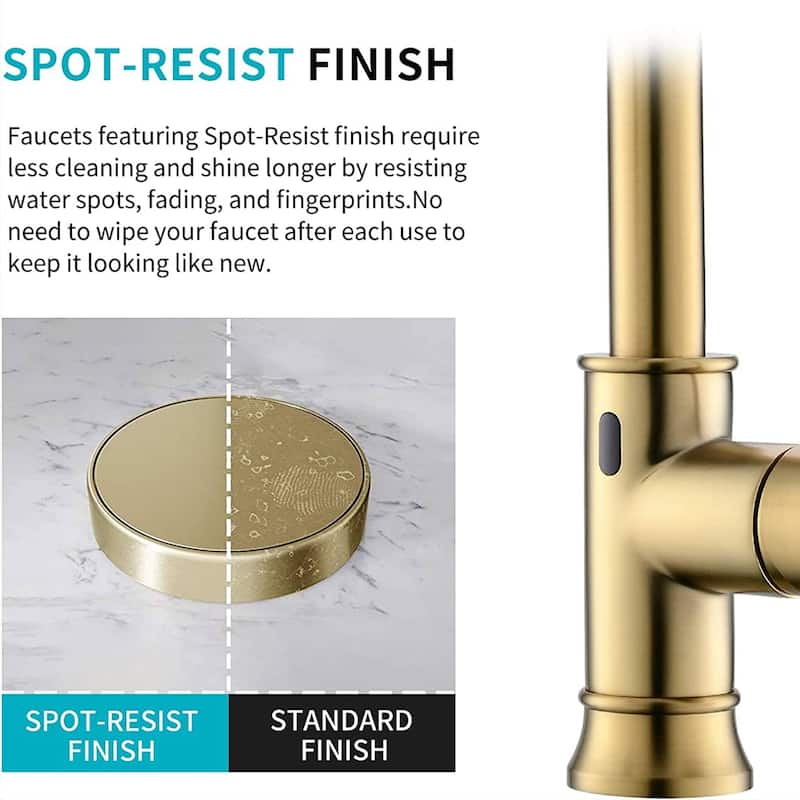 Touchless Kitchen Faucet With Pull Down Sprayer Commercial Single Handle Kitchen Sink Faucet 1 Hole Laundry Smart Hand-Free Taps