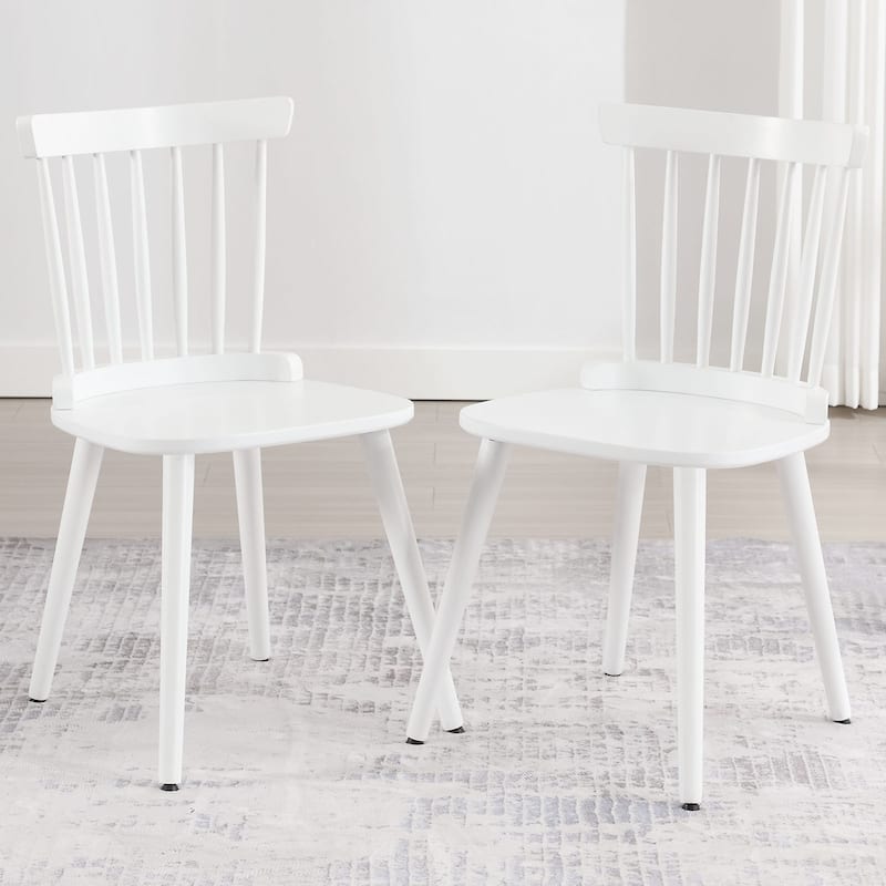 Farmhouse Spindle-Back Windsor Dining Chairs with Solid Wood